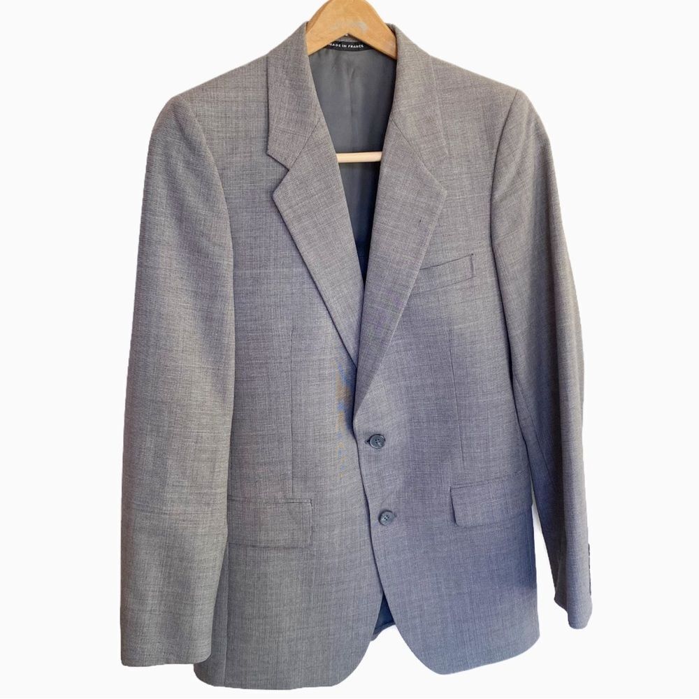 YVES Saint Laurent 2piece mens suit gray Vintage single breasted Unhemmed
